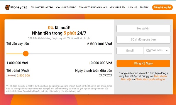 Vay tiền online bằng CMND và Sổ hộ khẩu tại Moneycat