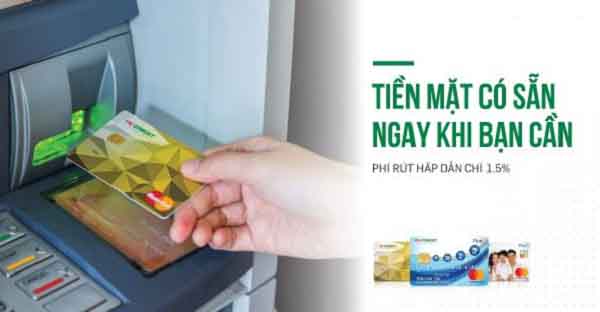 Thẻ FE Credit cho phép rút tiền mặt tại cây ATM với mức phí chỉ từ 1%