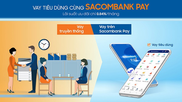 Vay tiêu dùng trên ứng dụng Sacombank Pay